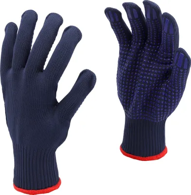 Produktbild von Baumwoll- und Polyesterhandschuhe, gepunktet, marineblau, „psd“ 74104 VOREL