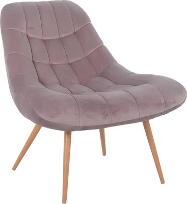 Produktbild von SalesFever Loungesessel mit XXL-Sitzfläche | Bezug Stoff in Samt-Optik | Gestell Metall in Holzoptik | üppige Steppung | B 76 x T 87 x H 86 cm | rosa