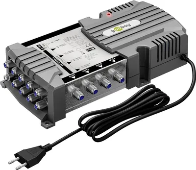 Immagine prodotto di Goobay 64879 Multi-switch satellitare 9 ingressi/4 uscite, grigio argento - Distributore per max. 4 utenti da due satelliti