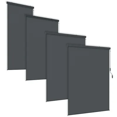 Image de Store d'obscurcissement TRMLBE 120x250 cm Store extérieur avec manivelles pour store Store vertical Protection UV Protection visuelle Store vertical Maintien du mur, Gris foncé