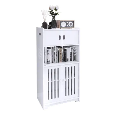 Produktbild von Badezimmerschrank mit Tür und offenes Fach 22x36x75cm Weiß