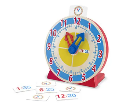 Produktbild von Melissa & Doug Turn & Tell Wooden Clock, Blau, Rot, Gelb, Papier, Kunststoff, Holz, Kinder, Junge/Mädchen, 2 Jahr(e), 7 Jahr(e)