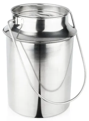 Produktbild von Milchkanne aus Edelstahl mit Deckel und Griff, 7,5 l