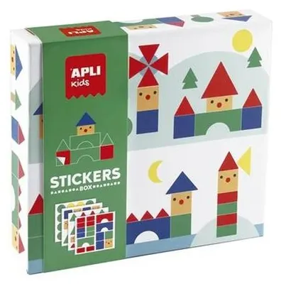 Nálepky, geometrické, sada, APLI Kids "Geometric", dediny