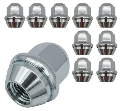 Obrázok produktu pre 10x Matice kol M12x1,5, 31 mm, kužeľový závit, uzavretý, 60°, chrómované, pre modely Vauxhall Ampera, Mokka I, Mokka I 4x4, Mokka X I, Mokka X I 4x4, Astra Sports