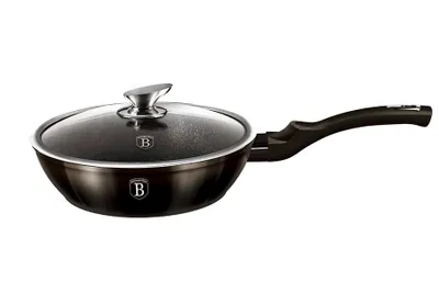 Obrázok produktu pre BERLINGERHAUS Panvica s pokrievkou s mramorovým povrchom 24 cm Shiny Black Collection BH-6607