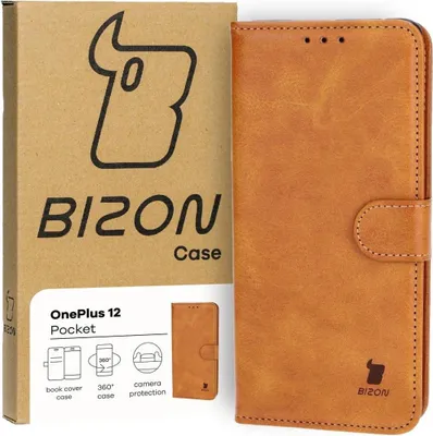 Produktbild von Bizon Case Pocket Flip Case für OnePlus 12, Braun