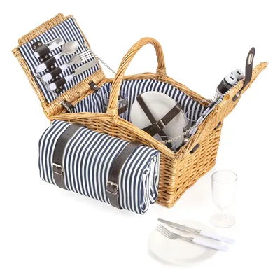 Produktbild von Dutch Mountains Picknickkorb 24-teilig für 4 Personen - inklusive Picknickdecke (120 cm)