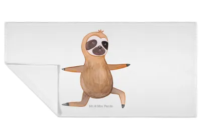 Produktbild von Mr. & Mrs. Panda Handtuch Faultier Yoga - Weiß - Geschenk, Frotteehandtuch, Entspannung, Namaste, gesichtstuch, Flauschtuch, baumwolle, 50x100, Yogaübungen