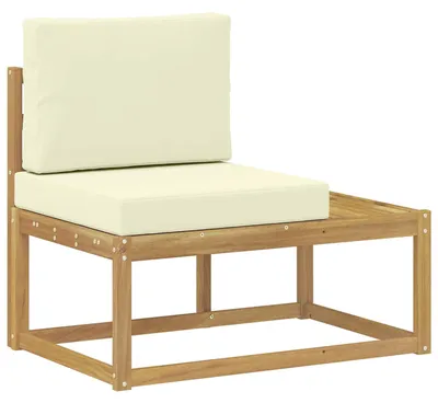Image de Canapé d'extérieur VidaXL, blanc, 91 x 63 x 73 cm, bois massif d'acacia