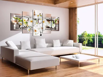Produktbild von BLUMEN ABSTRAKT Acrylglasbild Modern Wandbild Glasbilder Bilder b-A-0085-k-n