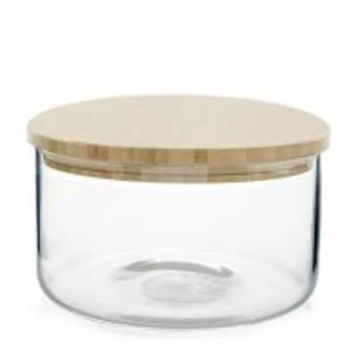 Immagine prodotto di H&H Biscottiera In Borosilicato Con Tappo Bambù Lt 3,3