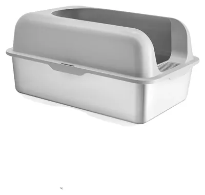 Immagine prodotto di Lettiera per gatti, design con base profonda, facile da pulire, color grigio chiaro