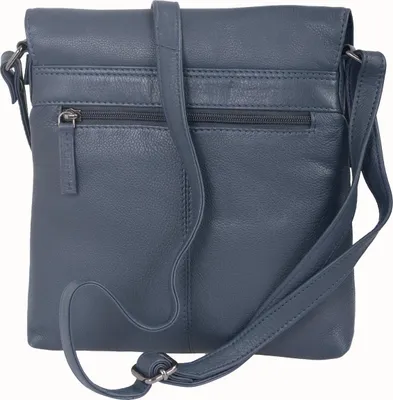 Produktbild von Blaue Handtasche mit mehreren Reißverschlussfächern und Handyfach 23x25x2cm