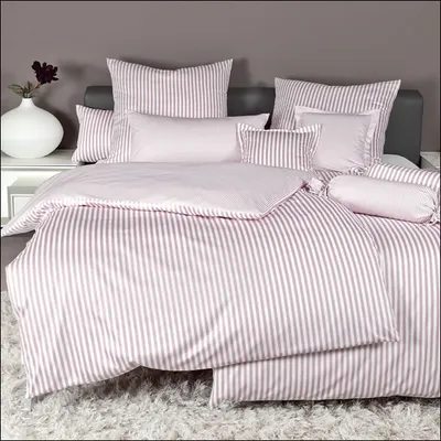 Produktbild von Janine Design Mako-Satin-Bettwäsche-Garnitur modernclassic Farbe kreiderosé Größe 200x220 2x80x80