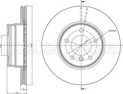 Produktbild von 2x METELLI Bremsscheibe 23-0809C für BMW 5 Limousine (E60) 5 Touring (E61)