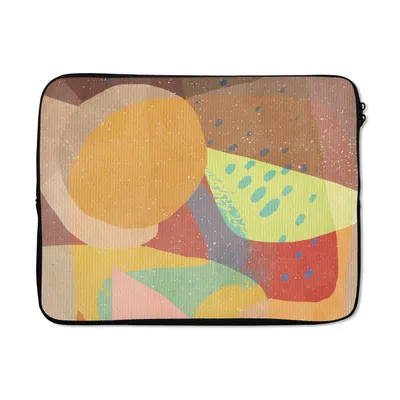 Produktbild von MuchoWow® Laptop Hülle 17 Zoll Laptoptasche Abstrakt - Kunst - Regenbogen - Pastell - Zipper - Schutzabdeckung
