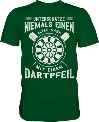 Produktbild von Unterschätze keinen alten Mann mit Dartpfeil Dart T-Shirt – Bottle Green / S