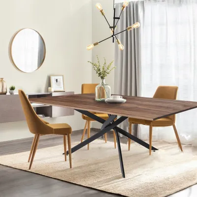 Produktbild von Esstisch ROYALTY / 160x90cm - 6 Personen, Eichenholz-Effekt und schwarzes Gestell