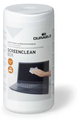 Obrázok produktu pre DURABLE Bildschirmreiniger Screenclean 100Feuchttücher weiß