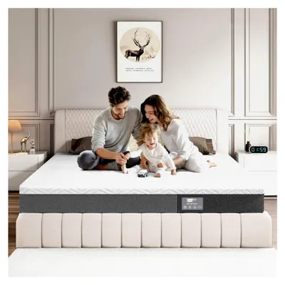 Produktbild von Matratze 90x200CM, Höhe 18CM, 7-Zonen-Memoryschaum, mittlere Härte, Unterstützung, Linderung von Rückenschmerzen, anti-allergisch, abnehmbarer Bezug