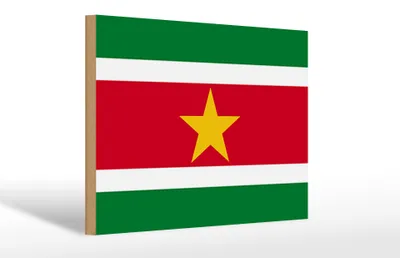 Produktbild von Holzschild Flagge Surinames 30x20cm Flag of Suriname