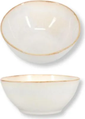 Imagen del producto de Cuencos/Platos hondos artesanales blancos de Salt & Pepper, diámetro 17 cm, juego de 4 unidades