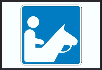 Produktbild von Reitplatz Schild mit Symbol A6 Rückseite selbstklebend