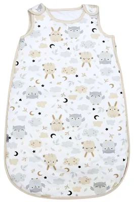 Produktbild von TupTam Schlafsack Baby 2.5 TOG – Ganzjahresschlafsack Kinder mit Seitlichem Reißverschluss, Ärmellos, Farbe: Hase / Eule, Größe: 80-86