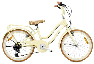 Zdjęcie produktu dla Rower dziecięcy SUN BABY Heart Bike 20 cali dla dziewczynek, rower dla dzieci od 6 lat, 6 biegów Shimano, hamulce typu V-brake, bagażnik, odblaski, kolor Butter Yellow