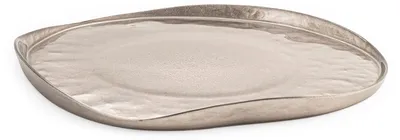6er-Set Mush-Teller aus Metallglas, taupe, 28 cm