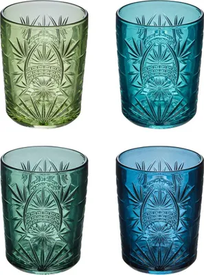 Produktbild von Secret de Gourmet Trinkglaser Ayla - 4x - blau/grun - 350 ml