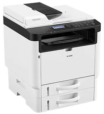 Image de Ricoh M 320SE, laser, impression monochrome, 1200 x 1200 DPI, monocopie, A4, noir, blanc
