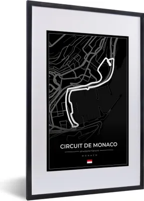 Produktbild von MuchoWow® Gerahmtes Poster Monaco - Formel 1 - Circuit de Monaco - Rennstrecke - Schwarz 40x60 cm - Poster mit Schwarzem Bilderrahmen Wandposter Rahmen Foto Bilder - Poster in Rahmen