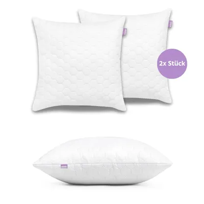 Produktbild von 2er set Microfaser Kopfkissen 40 x 40 cm | Allergiker geeignet