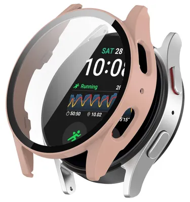 Obrázek produktu pro Pro Samsung Galaxy Watch 7 44mm Plastové pouzdro na chytré hodinky + ochranné tvrdé sklo Pink