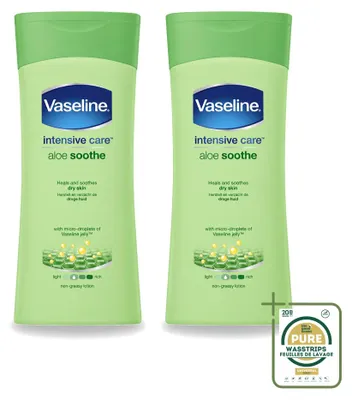 Productafbeelding van 2 x Vaseline Aloe Soothe Lichaamslotion - 400 ml - Voordeelverpakking - 2 stuks