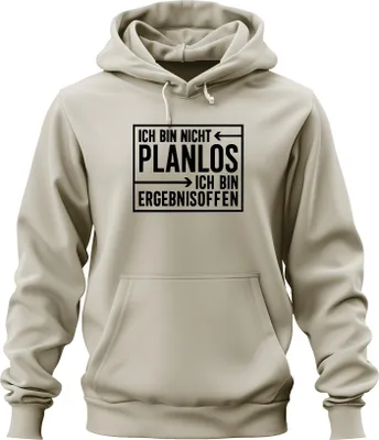 Produktbild von Ich bin nicht planlos Ergebnisoffen lustiger Spruch Geschenk Uni Hoodie Kapuzenpullover, Natur, M