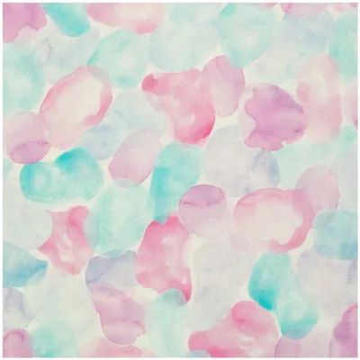 Swafing Musselin Stoff Motiv 1 Leo Print Hip Som Hap – Aquarell-Muster in Rosa und Türkis.