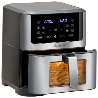 Produktbild von alpina Heißluftfritteuse XXL - Airfryer für 4 bis 6 Personen - Air Fryer mit Digitalanzeige 80 bis 200°C -Timer bis 2 Stunden - Backofen 1800W