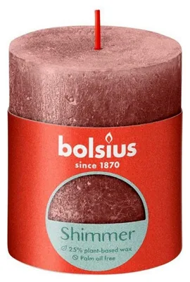 Zdjęcie produktu dla Świeca blokowa Bolsius Rustic 80/68 różowa