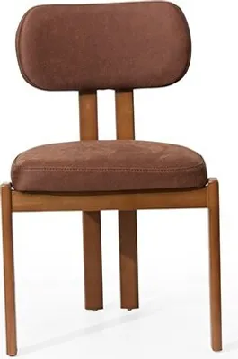 Produktbild von Brauner Esszimmer Stuhl Designer Polstermöbel Stuhl Ohne Armlehnen