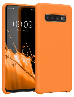Produktbild von kwmobile Handyhülle für Samsung Galaxy S10 Hülle - Case Silikon - Kabelloses Laden - Schutzhülle Cover in Fruity Orange