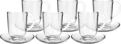 Produktbild von Leonardo 6 Latte Macchiatotassen NAPOLI 380 ml mit Untertasse, 024215