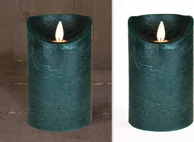 Produktbild von LED Echtwachskerze realistische Kerze viele Farben mit Timer flackender Docht Wachskerze Kerzen Batterie, Farbe:Antik Grün, Größe:10 cm