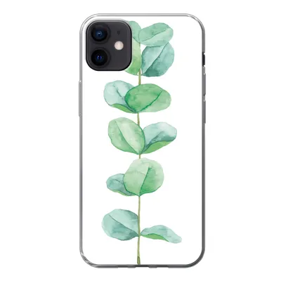 Produktbild von MuchoWow® Handyhülle Schutzhülle Hülle für iPhone 12 mini Aquarell - Eukalyptus - Pflanze Silikon Softcase Handy Hülle - Bild