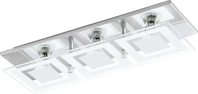 Immagine prodotto di Eglo 94225 Almana LED parete e soffitto 3 x 3 W acciaio cromo vetro satinato bianco chiaro