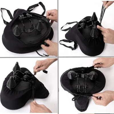 Produktbild von Fahrradsattelbezug, 3D-Gelschaum, 21-26 cm breit, schwarz, für Heimtrainer