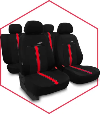 Produktbild von Sitzbezüge Auto Universal Autositzbezüge für Chevrolet Lacetti Schwarz Rot Set