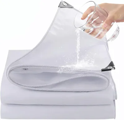 Image de Bâche imperméable pour l'extérieur, 180 g/m² PE bâche de protection avec oeillets pour meubles de jardin,voiture,terrasses,piscines,blanc,2mx4m